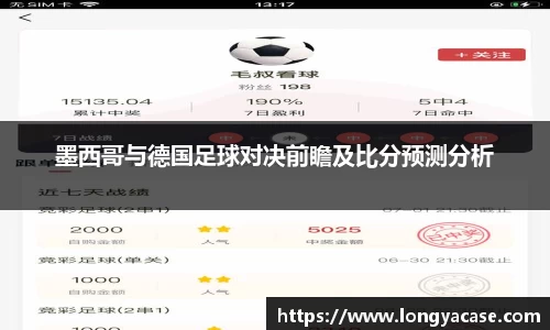 威廉希尔：墨西哥与德国足球对决前瞻及比分预测分析